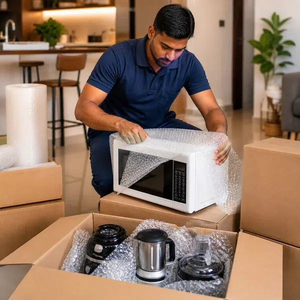 Microwave and small appliance packing support