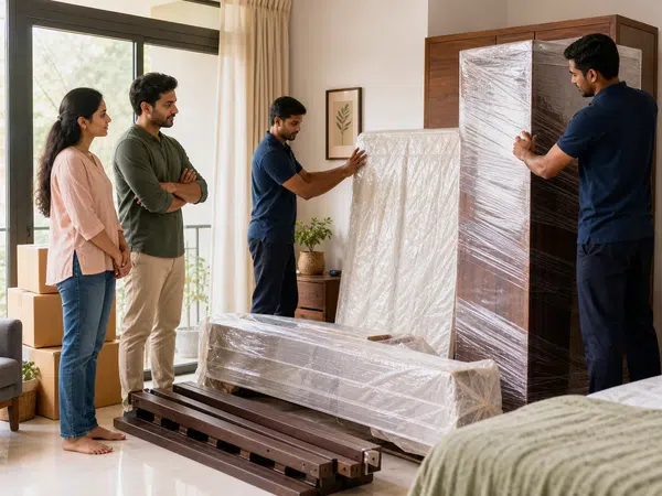 Wardrobe and cupboard shifting in Indian apartment